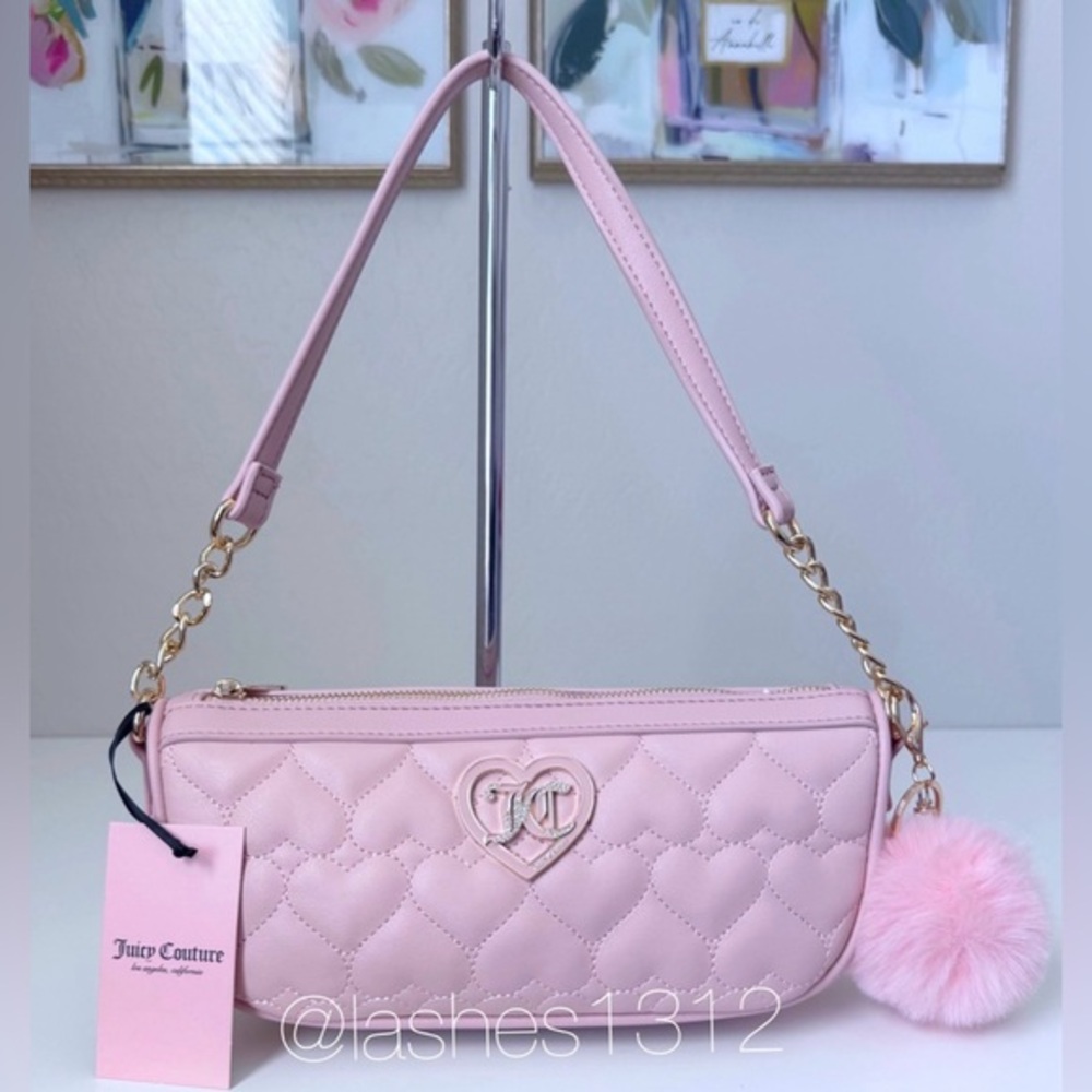 JUICY COUTURE Purse Flawless Shoulder Bag - Pink Hearts